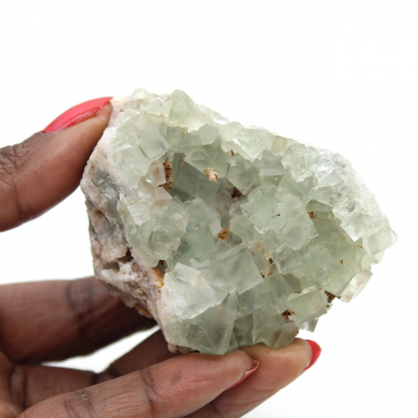 Fluoritprov: Litet samlarblock från Marocko