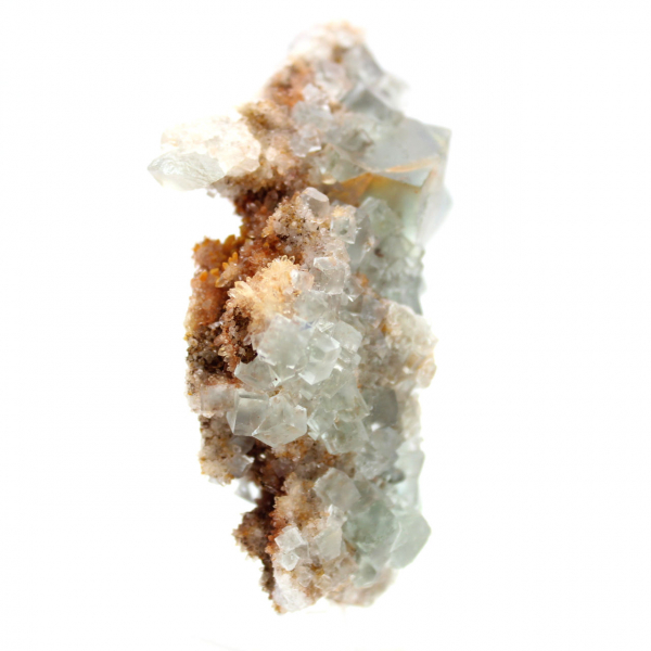 Grön fluorit på sten: Rå mineralprov