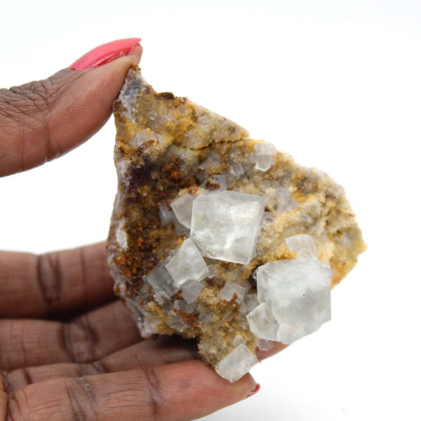 Grön fluorit för dekoration: Liten kristall på sten