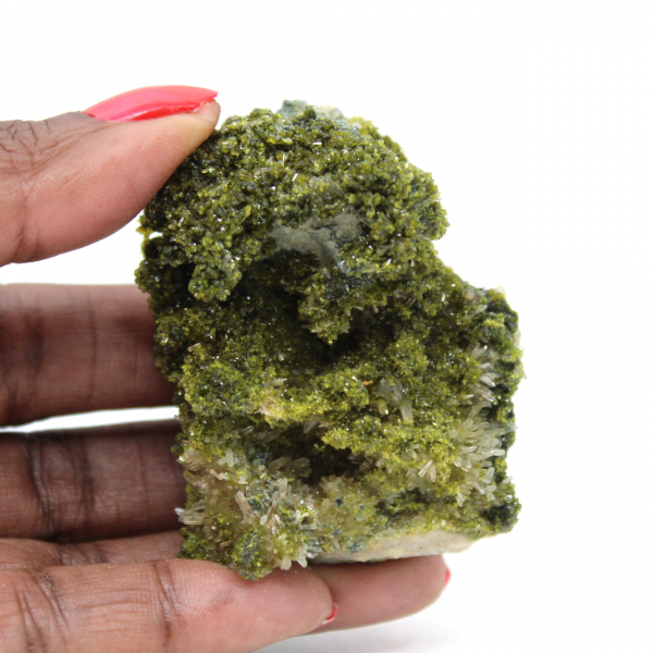 Imilchil-epidot kristalliserade på värdbergart