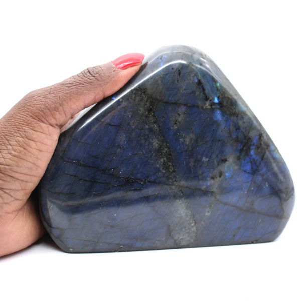 Polerad labradorit, dekorativ stenprov