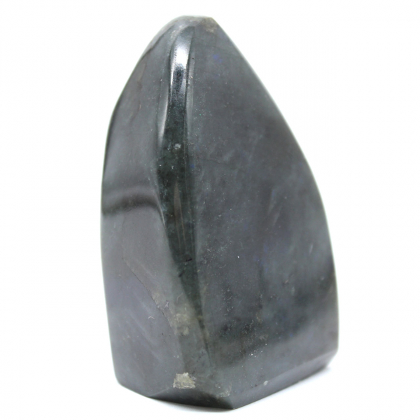 Liten polerad labradoritprydnad, mineralsten