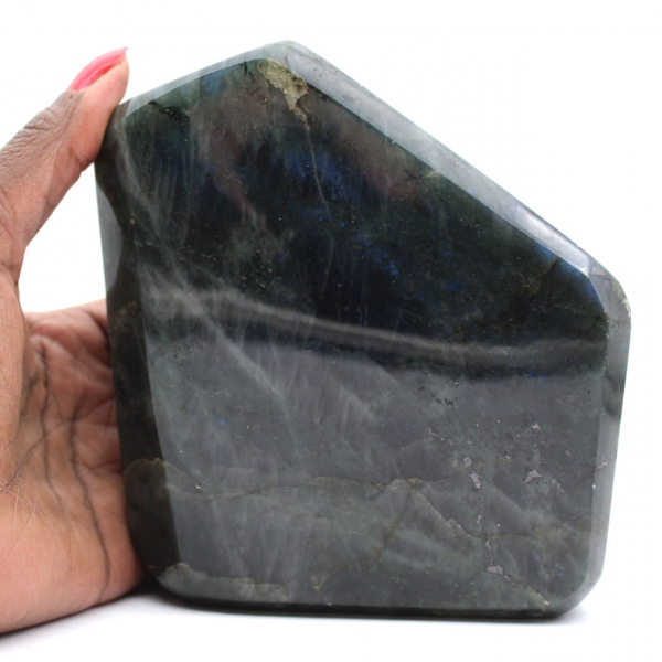 Polerad labradoritprydnad, natursten