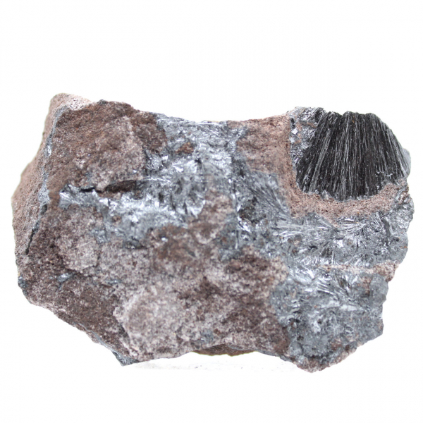 Pyrolusit, autentiskt prov på matris