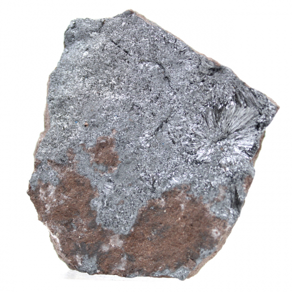 Kristalliserad pyrolusit på matris, mineral från Marocko