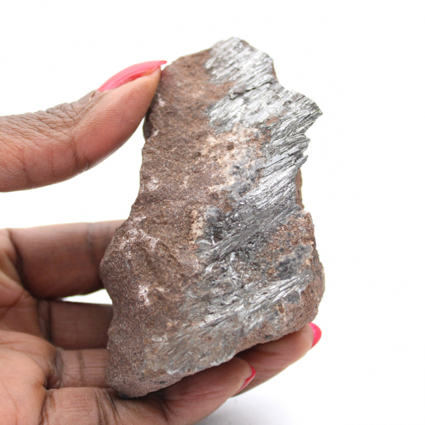 Pyrolusitkristallisation från Marocko, grovt prov