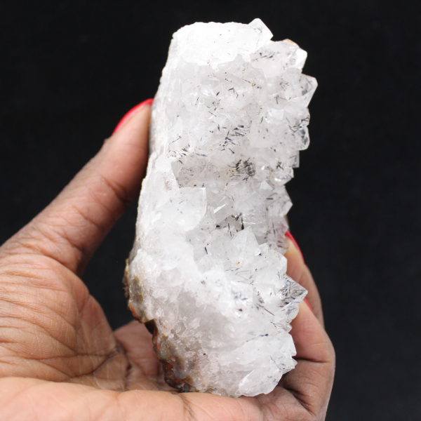 Autentisk rå marockansk kvarts, goetitkristaller