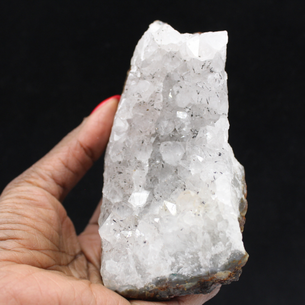 Kvarts- och goetitprov från Marocko, filamentgeod