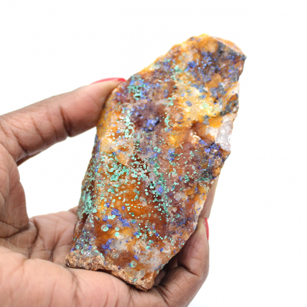 Tvåfärgad rå azuritmalakit