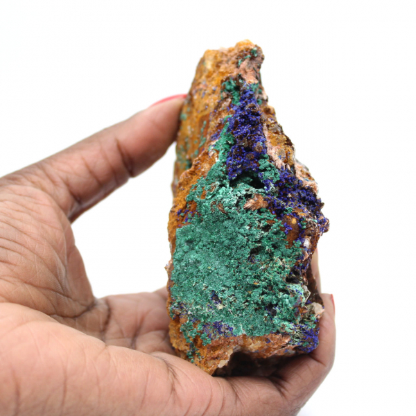 Naturlig azurit och malakitduo