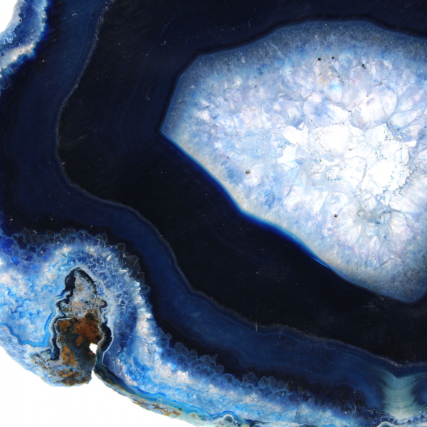 Brasiliansk blå agatskiva för vetenskaplig samling