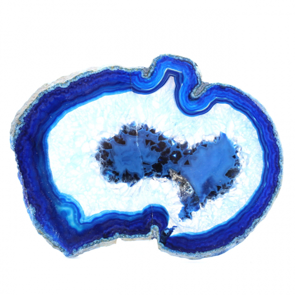Blå agatskivor polerade för vetenskaplig dekoration