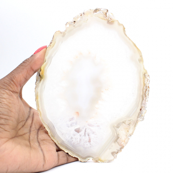 Skiva av bandad kalcedon