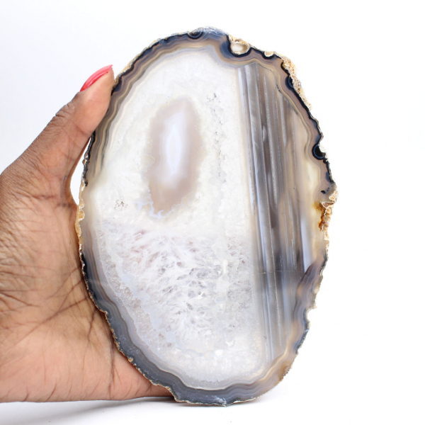 Polerad genomskinlig agatplakett