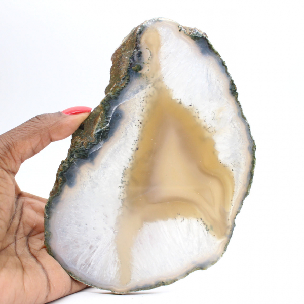 Skiva av agat med täta band