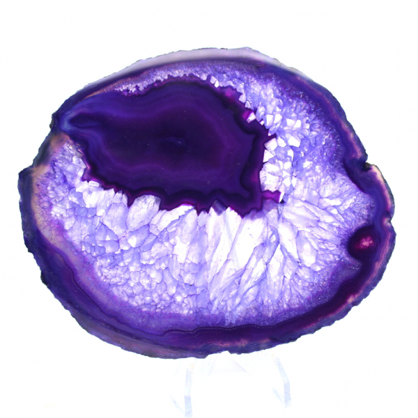 Stendekoration: Skiva av lila brasiliansk agat