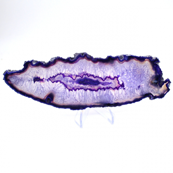 Skivat exemplar av brasiliansk violett avlång agat