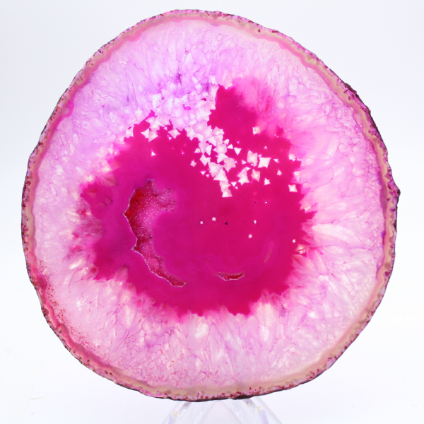 Naturlig rosafärgad skivad agat