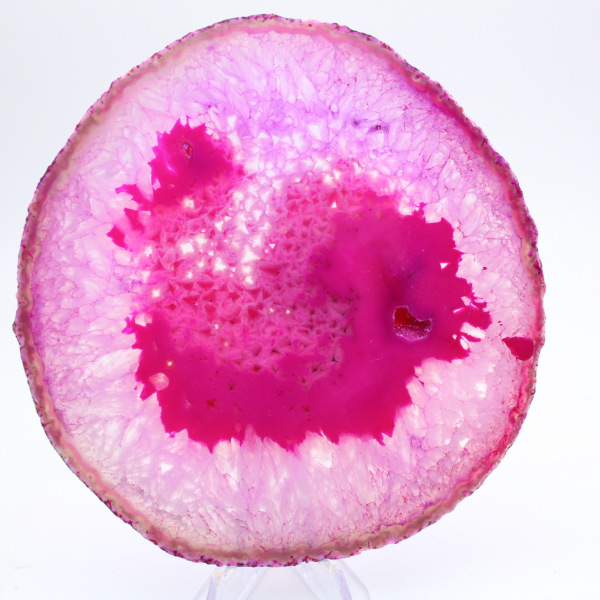 Naturlig rosafärgad skivad agat