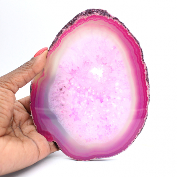 Polerad rosafärgad brasiliansk agat