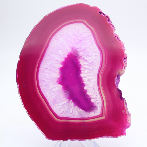 Naturlig rosa färgad agatskiva