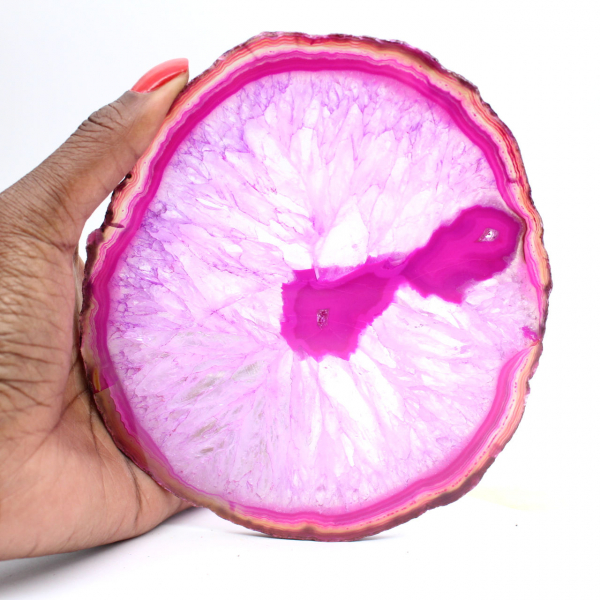 Naturlig rosafärgad agatskiva