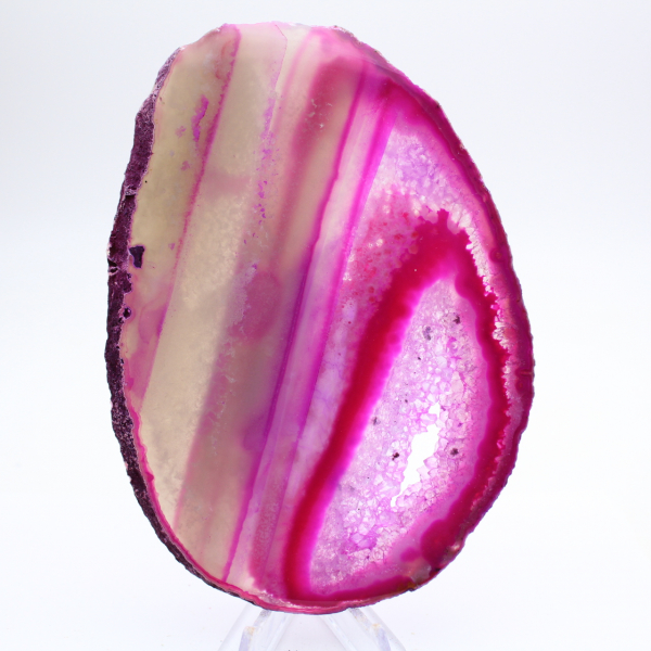 Polerad rosafärgad skivad agat