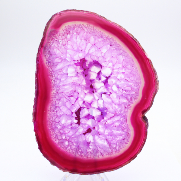 polerad agatskiva, tonad rosa