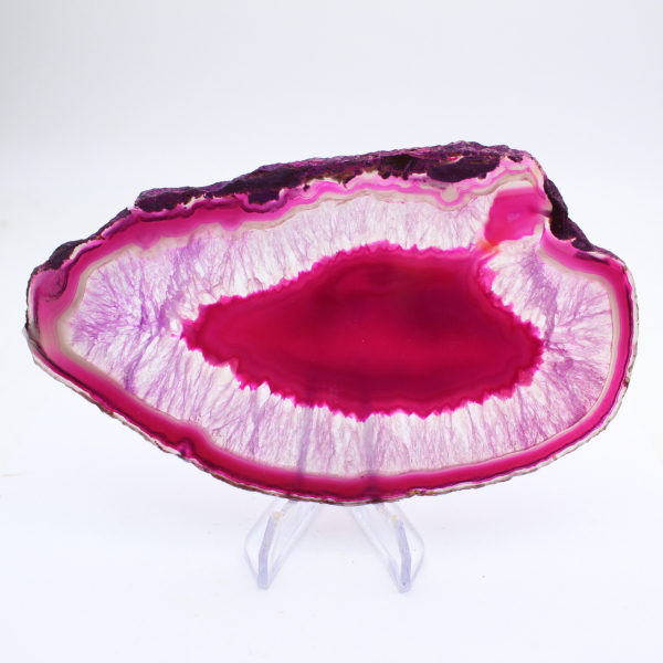 Tunn skiva av rosafärgad agat