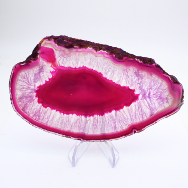 Tunn skiva av rosafärgad agat
