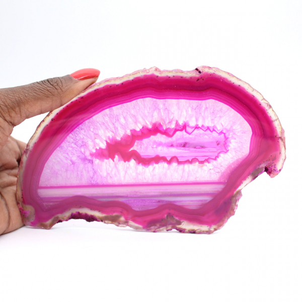 dekorativ rosafärgad polerad agat