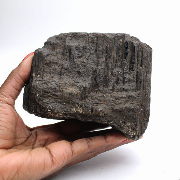 Stor svart turmalin från Madagaskar - Autentisk mineral