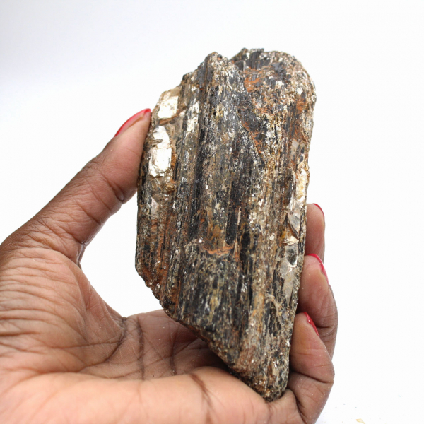 Svart turmalin från Madagaskar - Studieexemplar