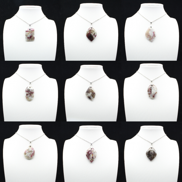 Rosa Tourmaline Inclusion Flame Pendant