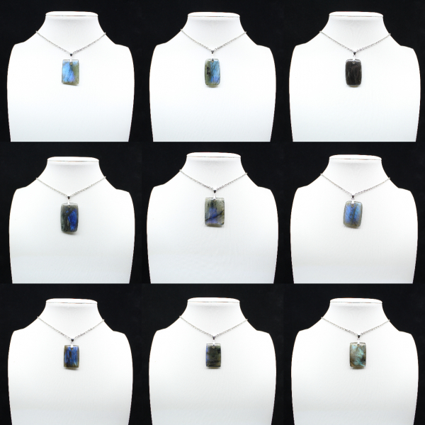 Labradorit rektangulärt hänge