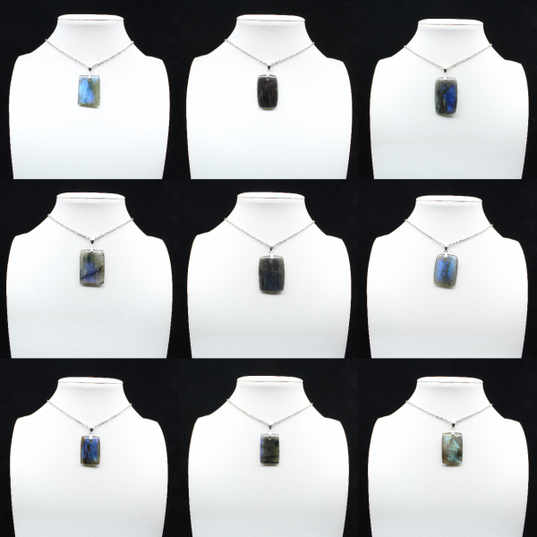 Labradorit rektangulärt hänge