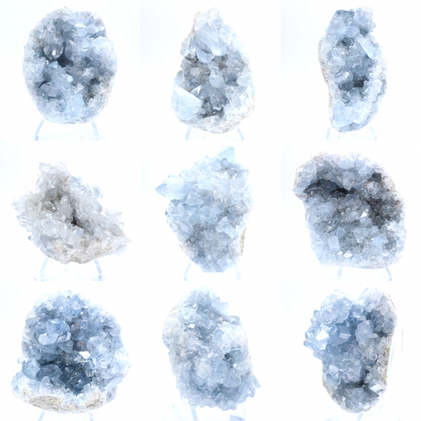 Blå celestitgeod Madagaskar naturlig formation