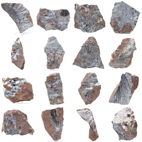 Pyrolusit, autentiskt prov på matris