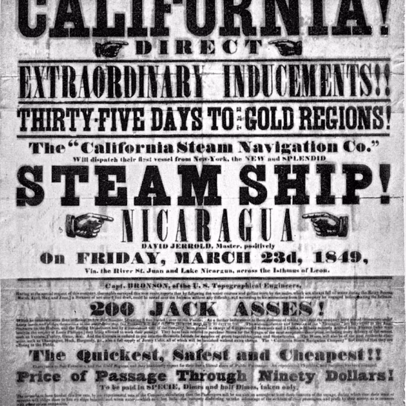 Historien om guldrushen i USA California Gold Rush handbill