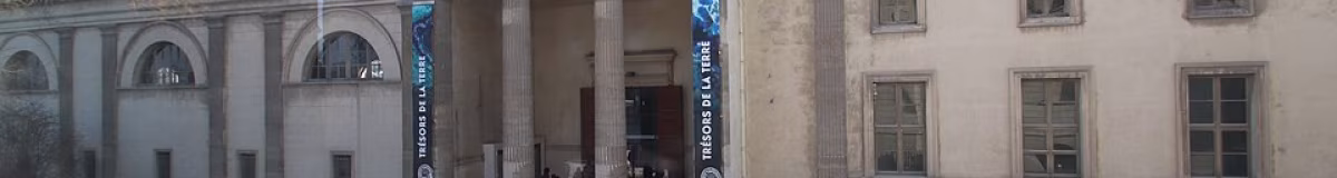 Geologi- och mineralogigalleriet på Jardin des Plantes i Paris Peristyle et fronton galerie de Mineralogie