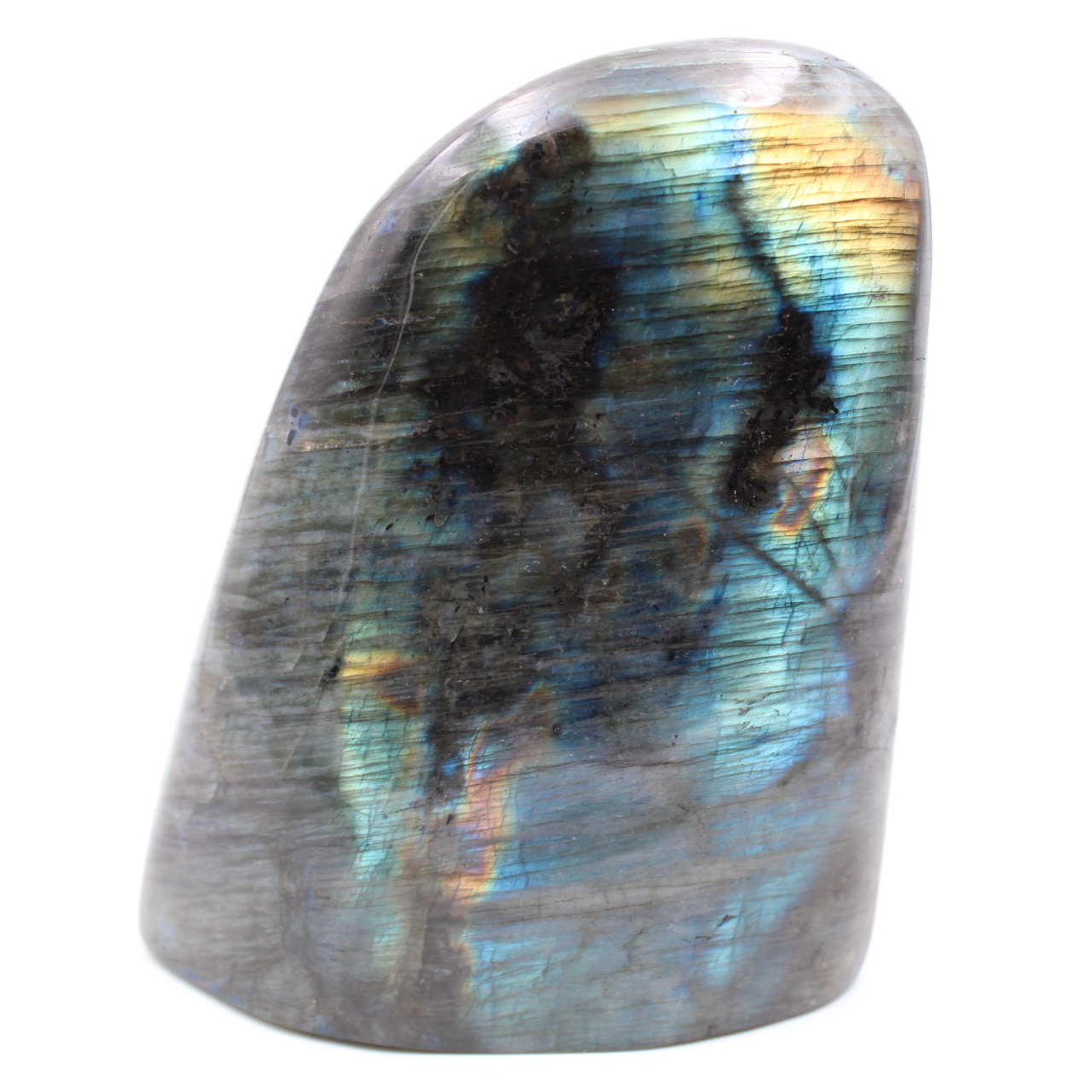 Labradorite friform dekorativ gulblå