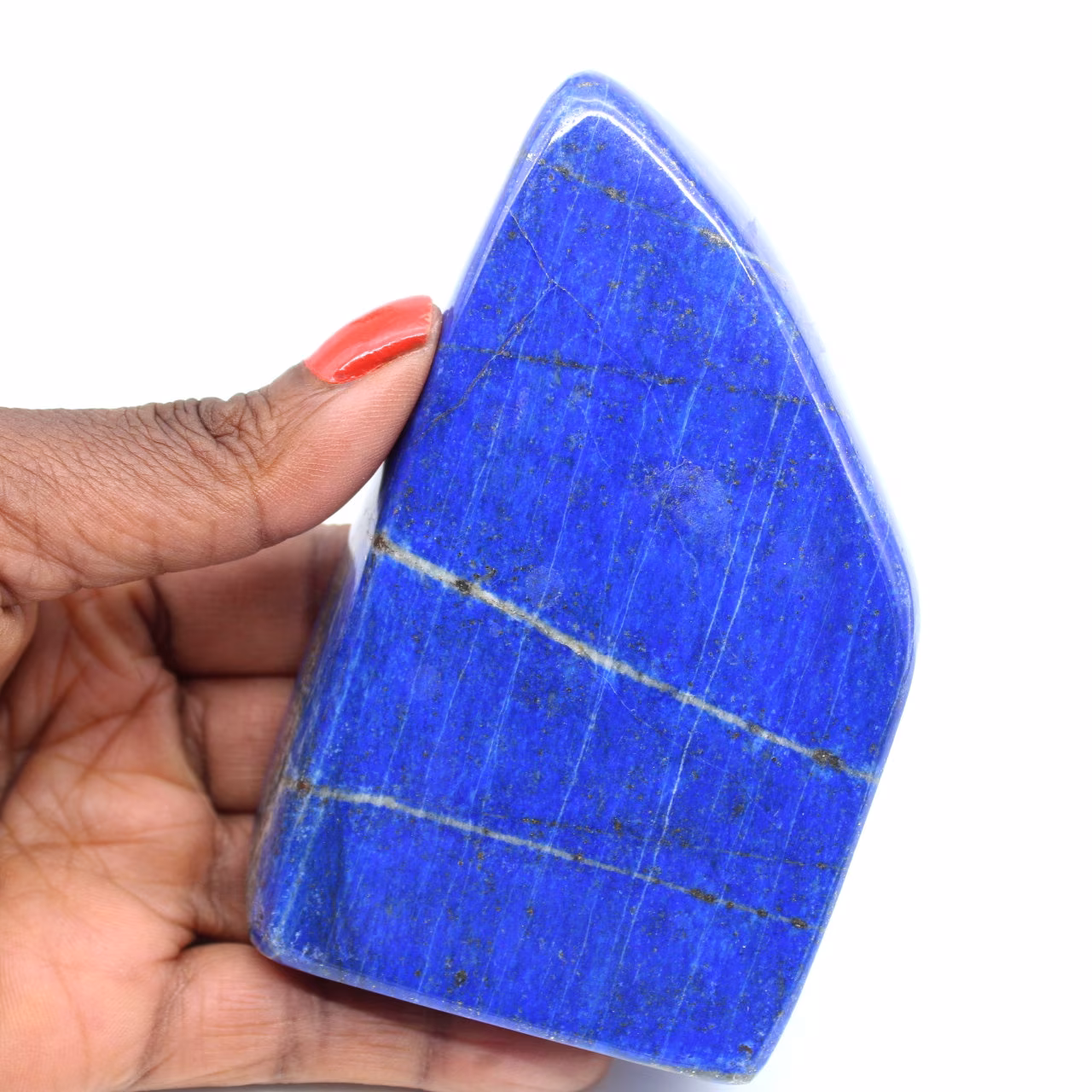 Naturlig polerad lapis lazuli sten