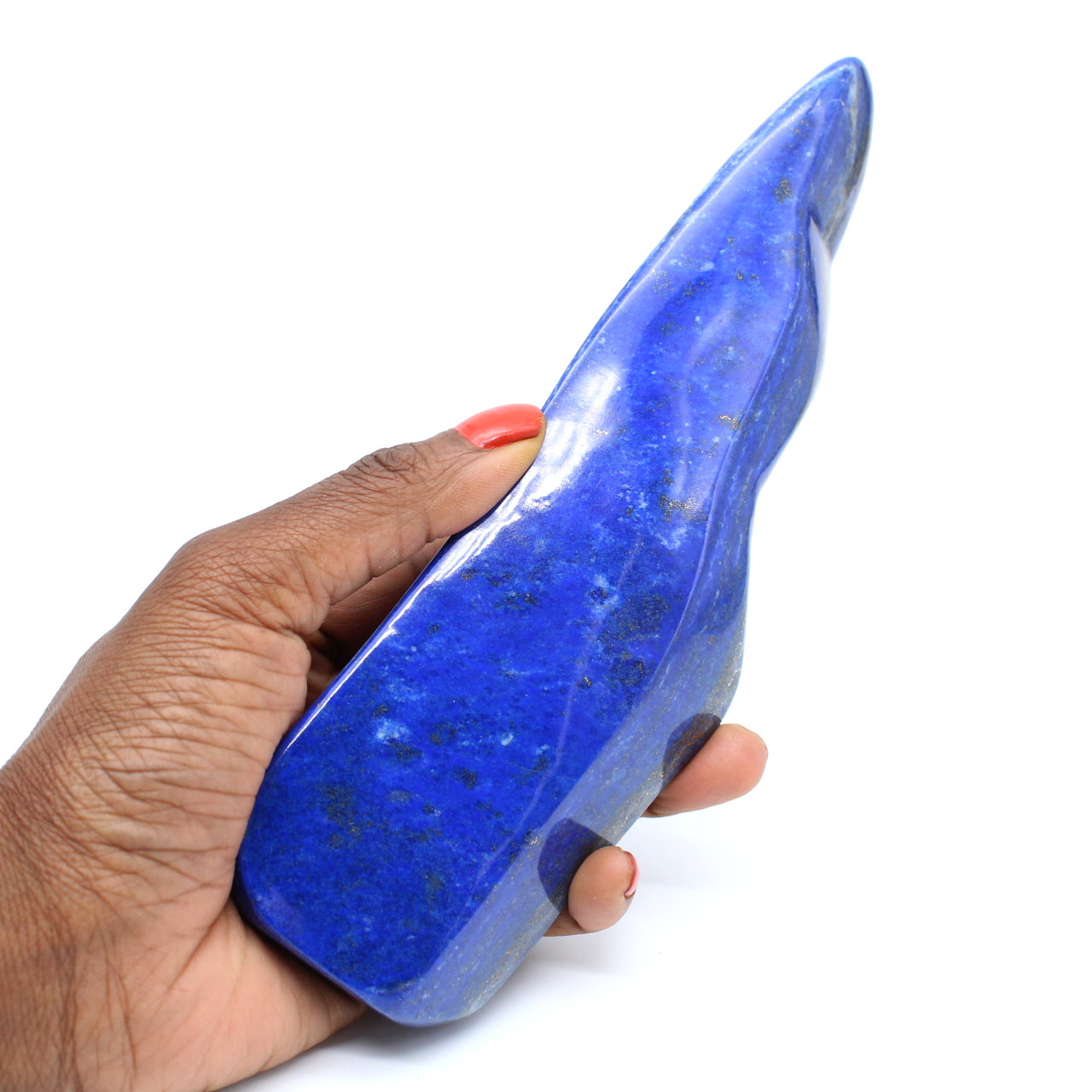 Polerad lapis lazuli sten