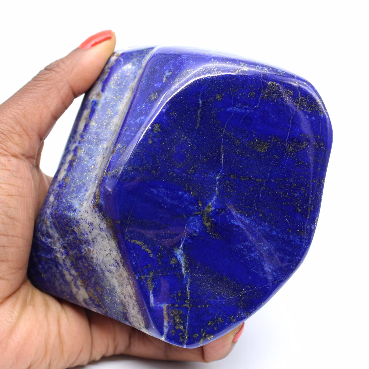 Stor dekorativ polerad Lapis Lazuli-sten