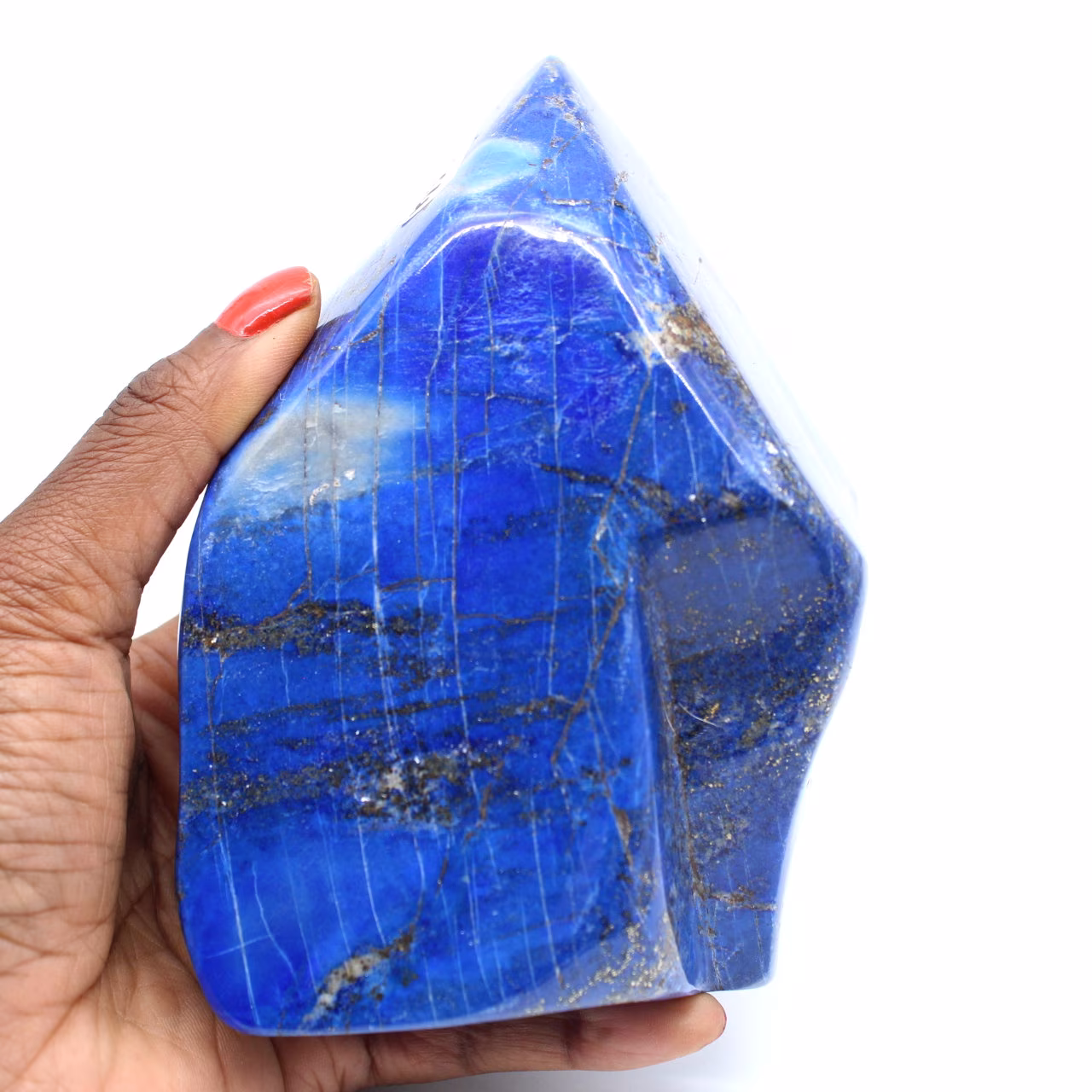 Stor Lapis Lazuli stenpolerad sten