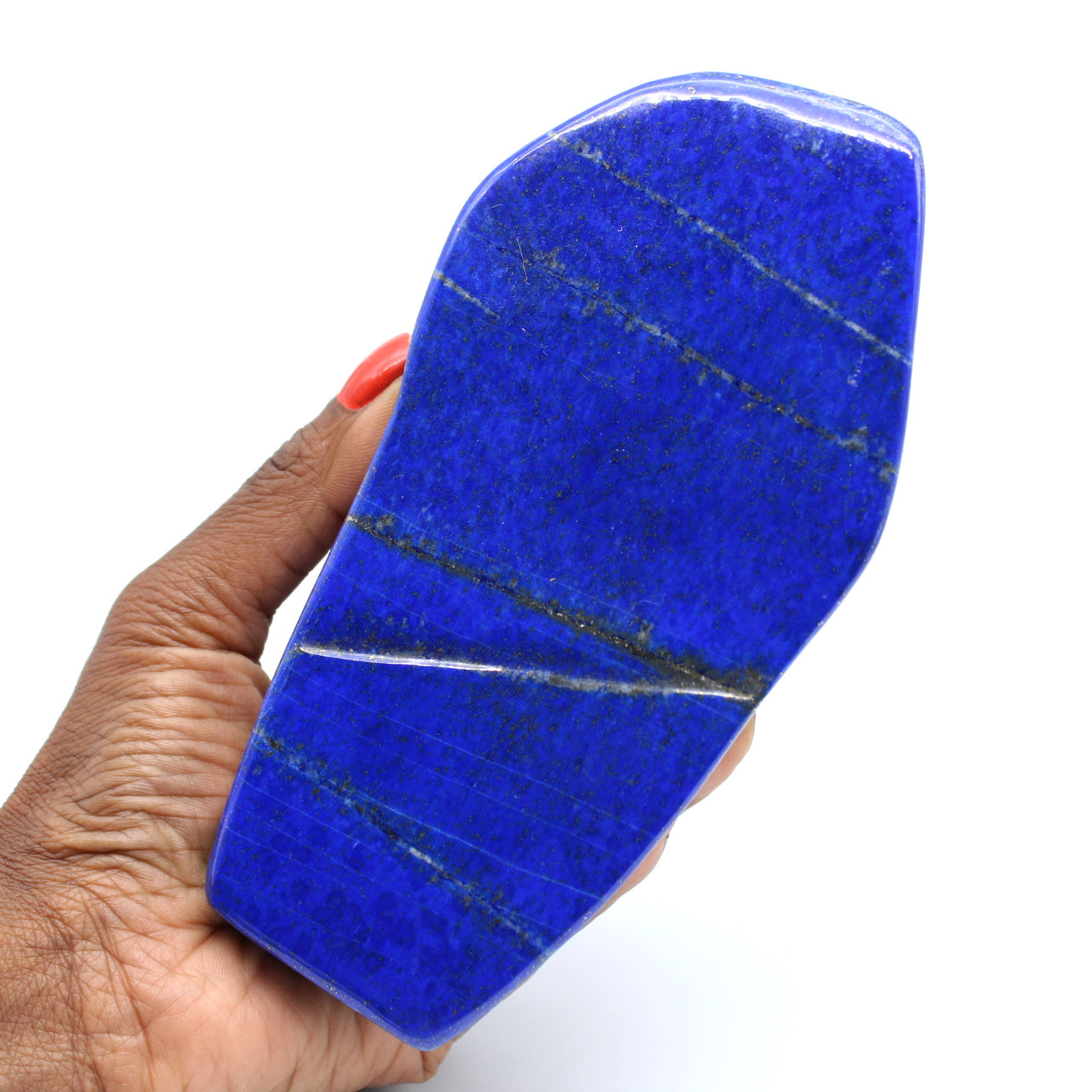 Stor polerad lapis lazuli sten