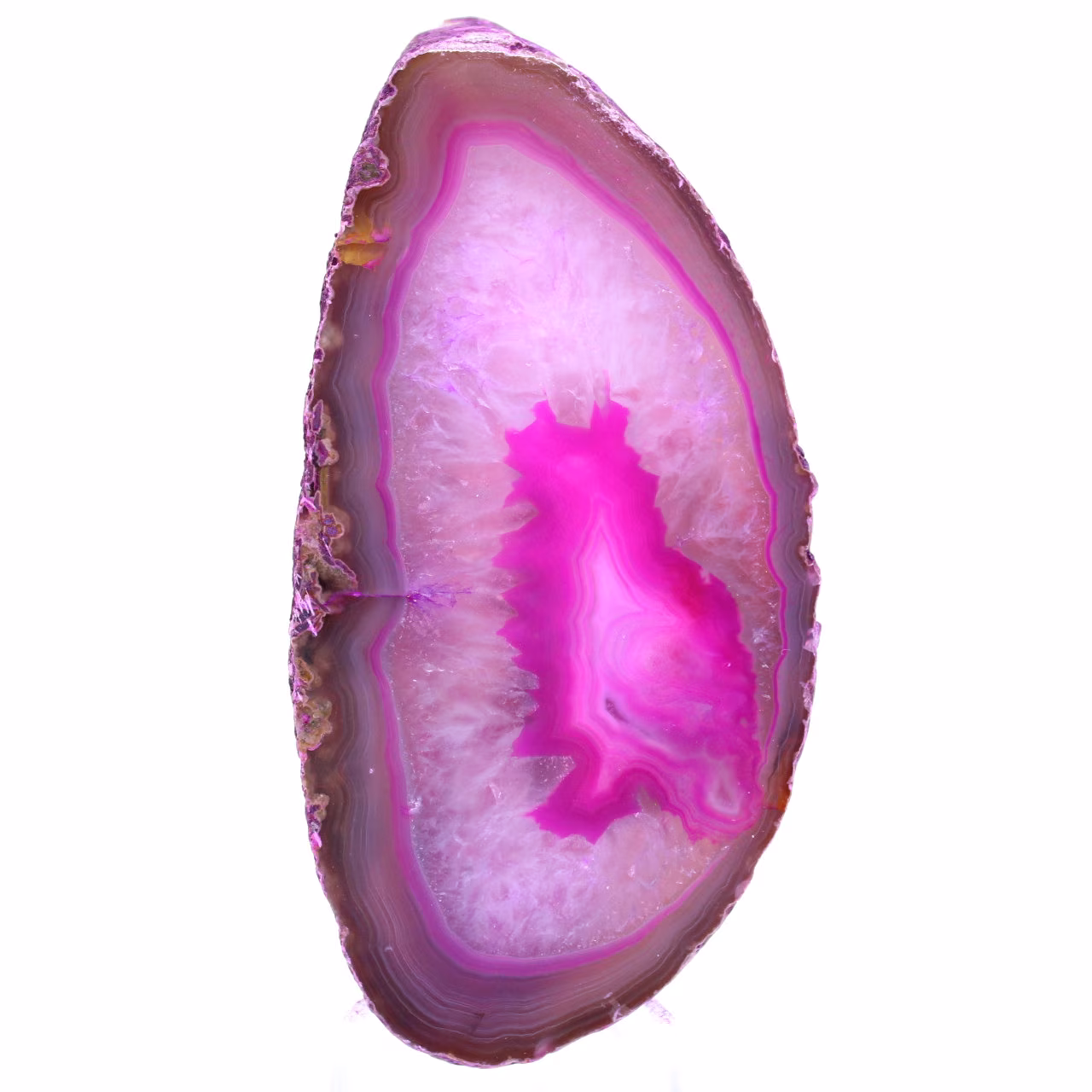 Skiva av rosa agat