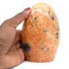 Orange kalcit polerad sten - 4