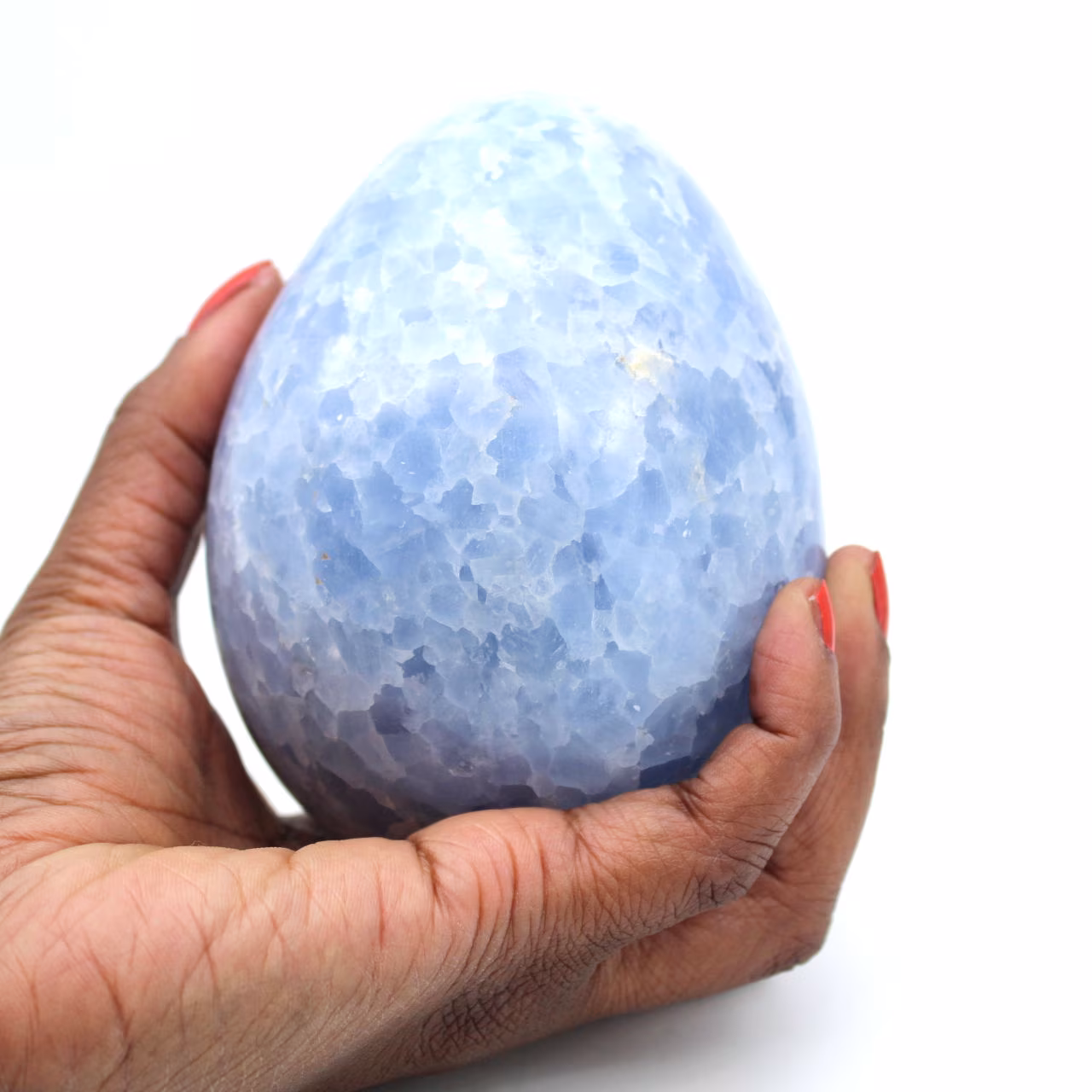 Blått kalcit mineralägg