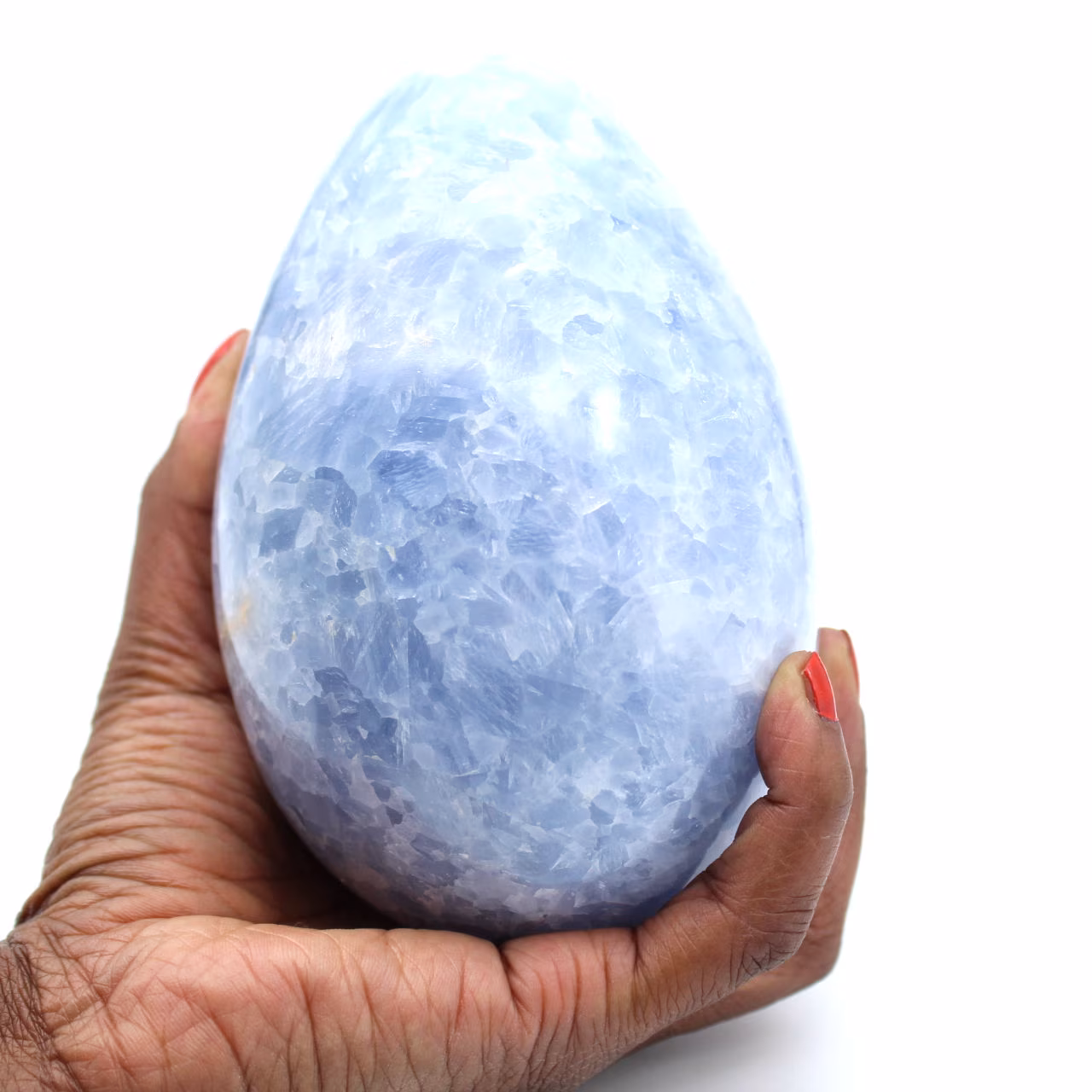Blått kalcit mineralägg